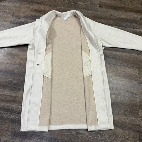 Old Navy Womens 3X Cream Longline Coat Jacket Oversized Button Front - Picture 3 of 13